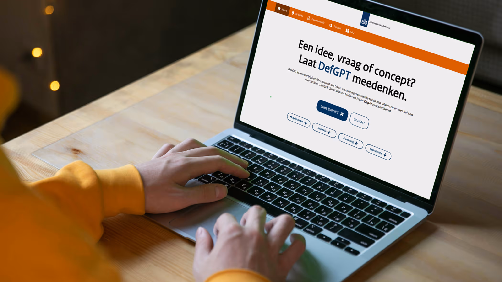 DefGPT op een computerscherm.