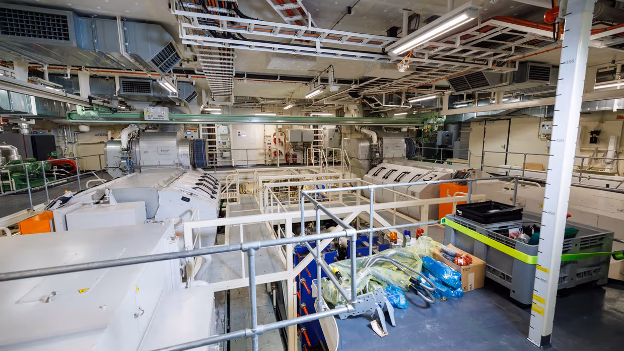 De machinekamer van het schip.