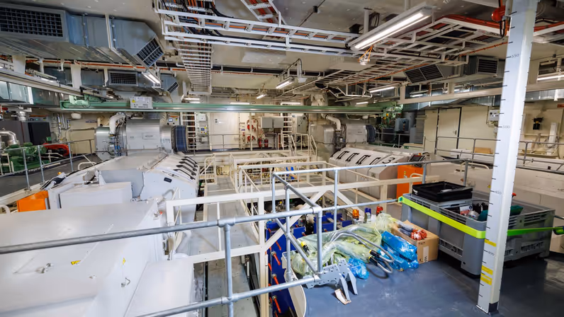 De machinekamer van het schip.
