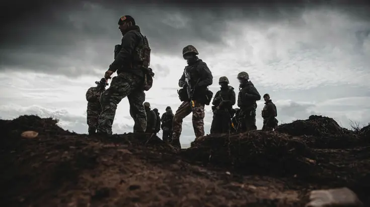 Oekraïense militairen oefenen
