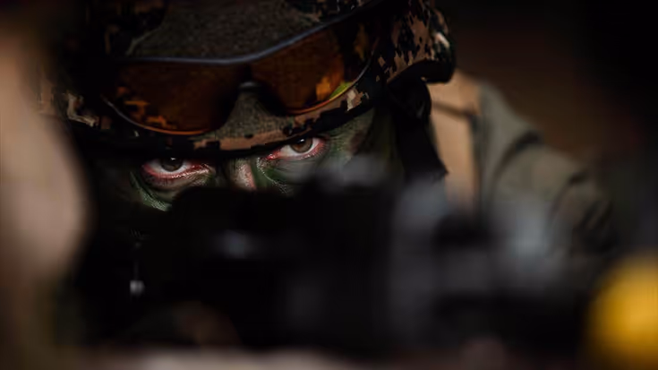 Close up van militair.