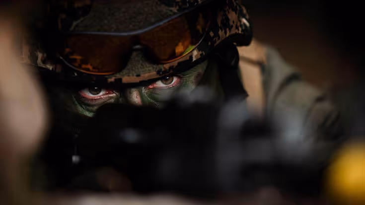 Close up van militair