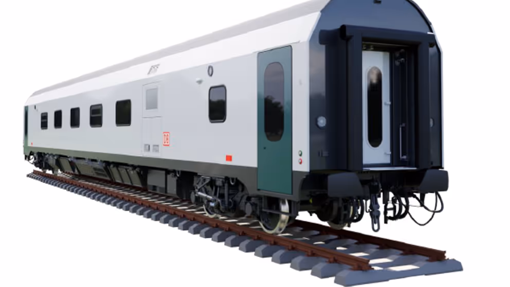 Impressie van een treinwagon.