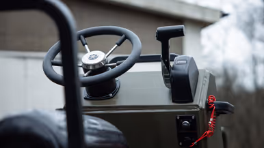 Een detail van de nieuwe jungleboot.