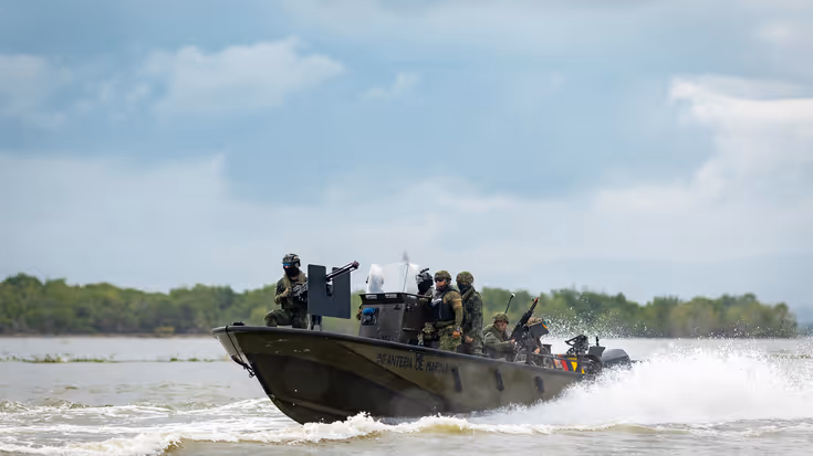 Piranha op het water.