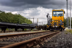 Rangeervoertuig op spoor.