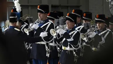 Blazers van het Orkest Koninklijke Marechaussee.