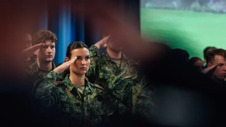 Beediging van reservisten.