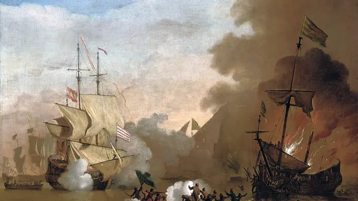 Schilderij met Barbarijse zeerovers.