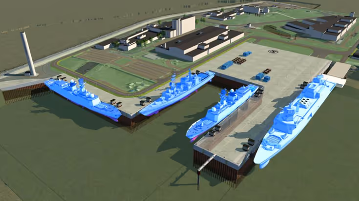 Schepen zijn ingetekend in het ontwerp van de nieuwe Berghaven. 