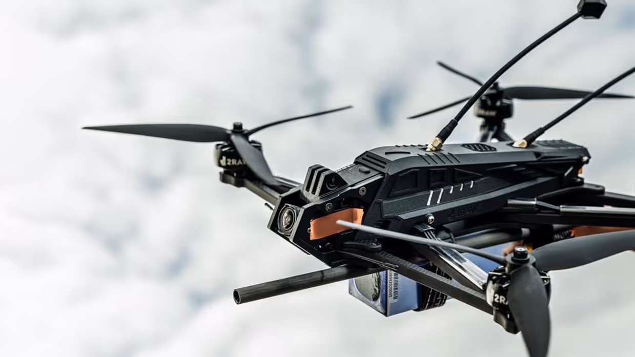  Een vliegende drone.
