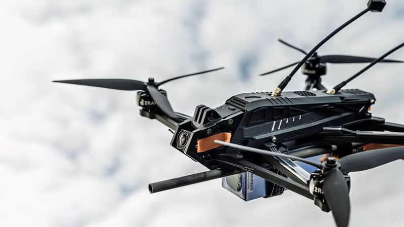  Een vliegende drone.