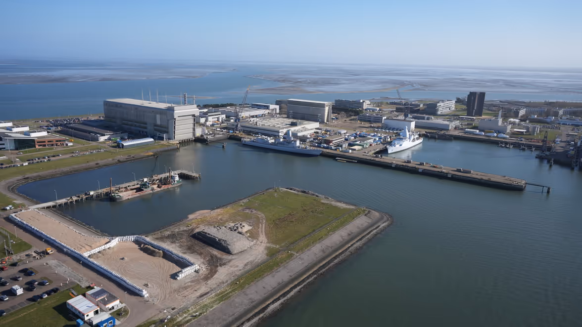 Luchtbeeld van de huidige Berghaven.