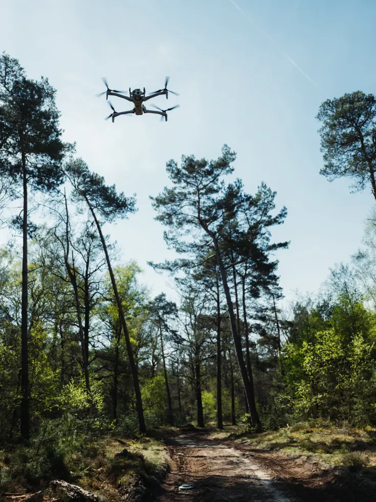 Drone boven het mijnenveld.