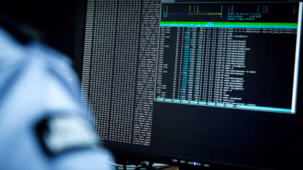 Beeldscherm met programmeertaal