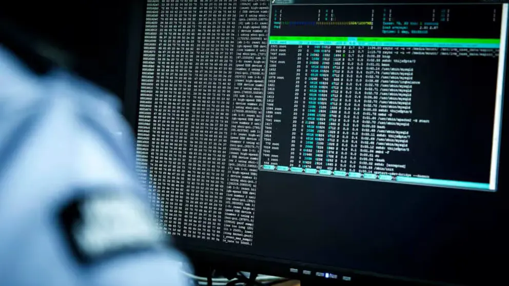 Beeldscherm met programmeertaal