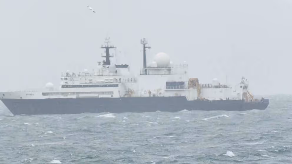 Russisch schip op de Noordzee.