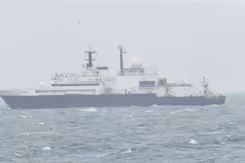 Russisch schip op de Noordzee.
