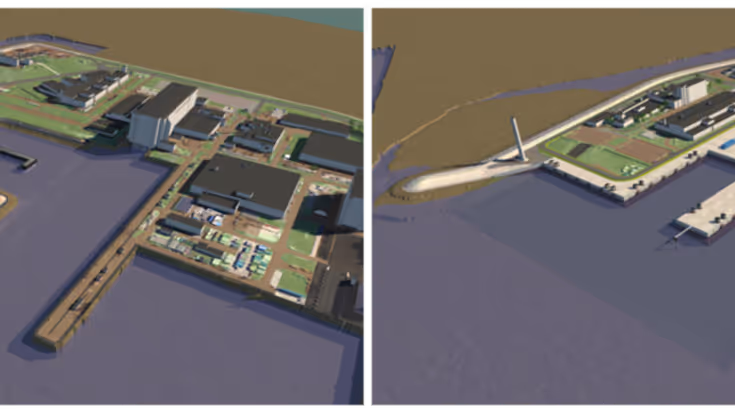 Illustraties van de huidige en de nieuwe situatie in de Berghaven.