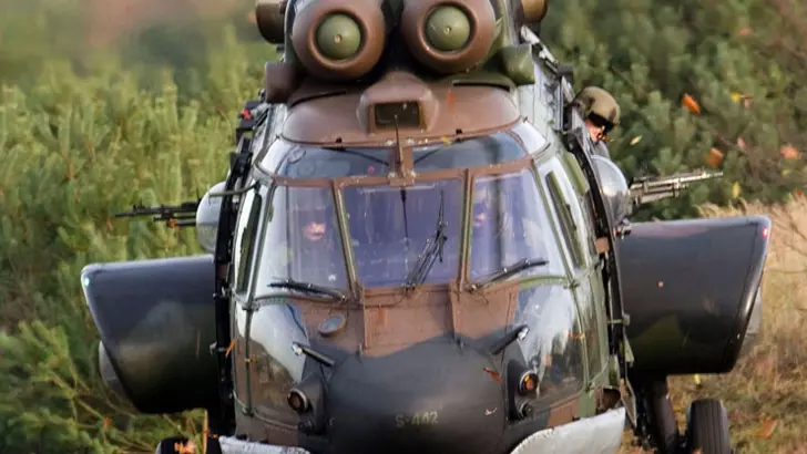 Cougar helikopter in bosomgeving