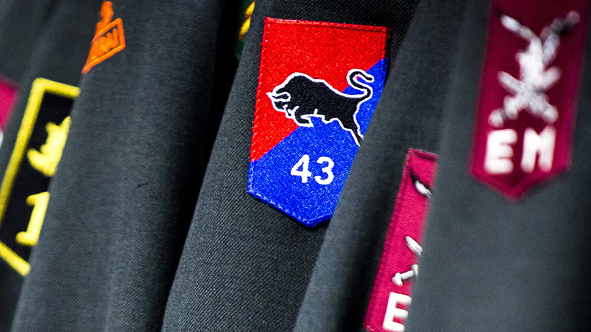 Een foto van verschillende kleurrijke emblemen.