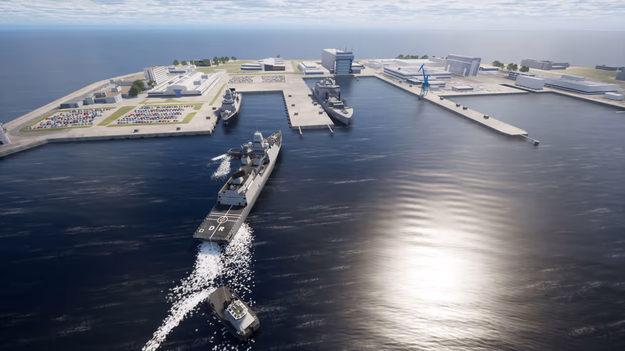 Beeld (screenshot) vanuit de simulator.