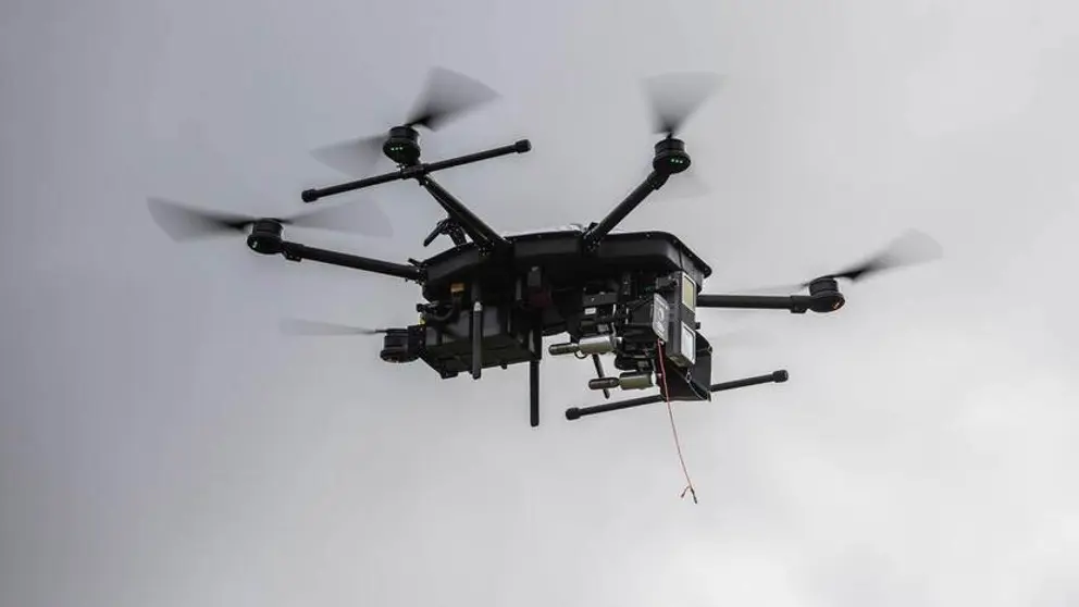Drone in de lucht.