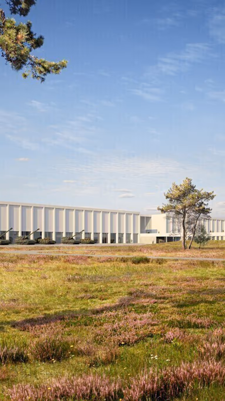 Een exterieurplaatje van het Technologie Centrum Land. 