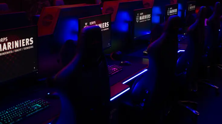 Overzichtsfoto van de game room. 