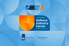 Logo NATO Summit Defence Industry Forum.