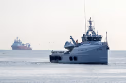 De DSS Galatea op open zee