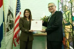 De minister met Ernst Hirsch Ballin.