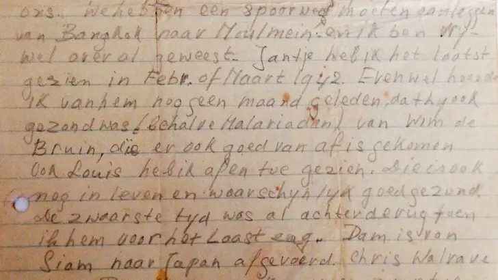 Handgeschreven brief van de opa van Kirsten gericht aan Willy en Marijke.