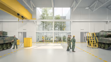 Schetsen van interieur TLC. 