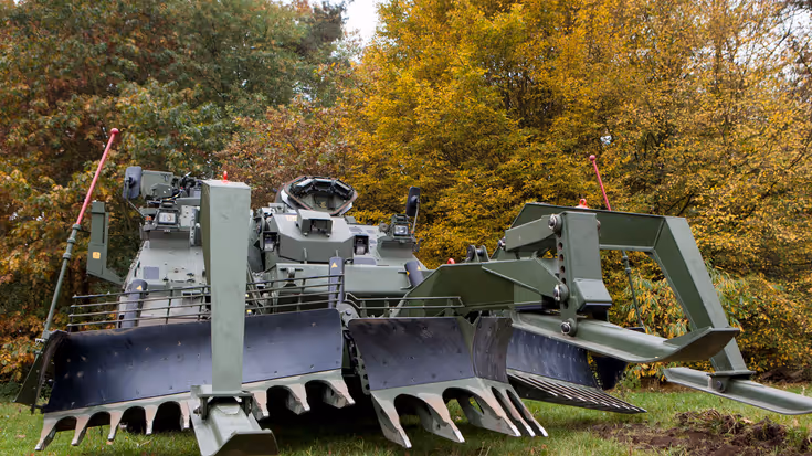 Een ontmijningsvoertuig.