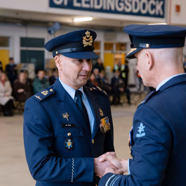 Foto’s van de functieoverdracht Luchtmachtadjudanten op 11 februari bij het Air Support Command op Vliegbasis Woensdrecht. 