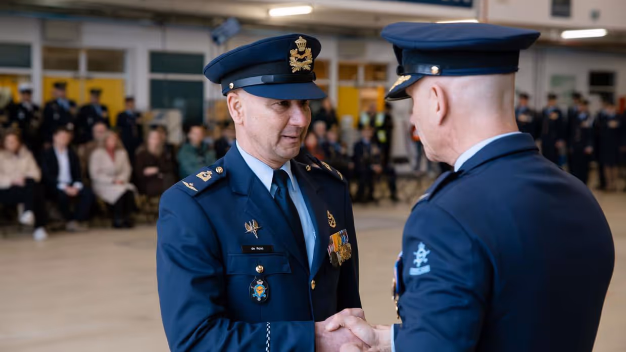 Foto’s van de functieoverdracht Luchtmachtadjudanten op 11 februari bij het Air Support Command op Vliegbasis Woensdrecht. 