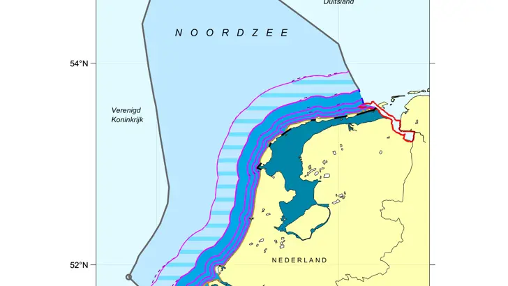 Gewijzigde zonegrenzen naar aanleiding van gewijzigd dieptebeeld op verschillende zeekaarten. De maximale wijzigingen zijn +2700m (1, 3, 6, 12 en 24 M-lijn).