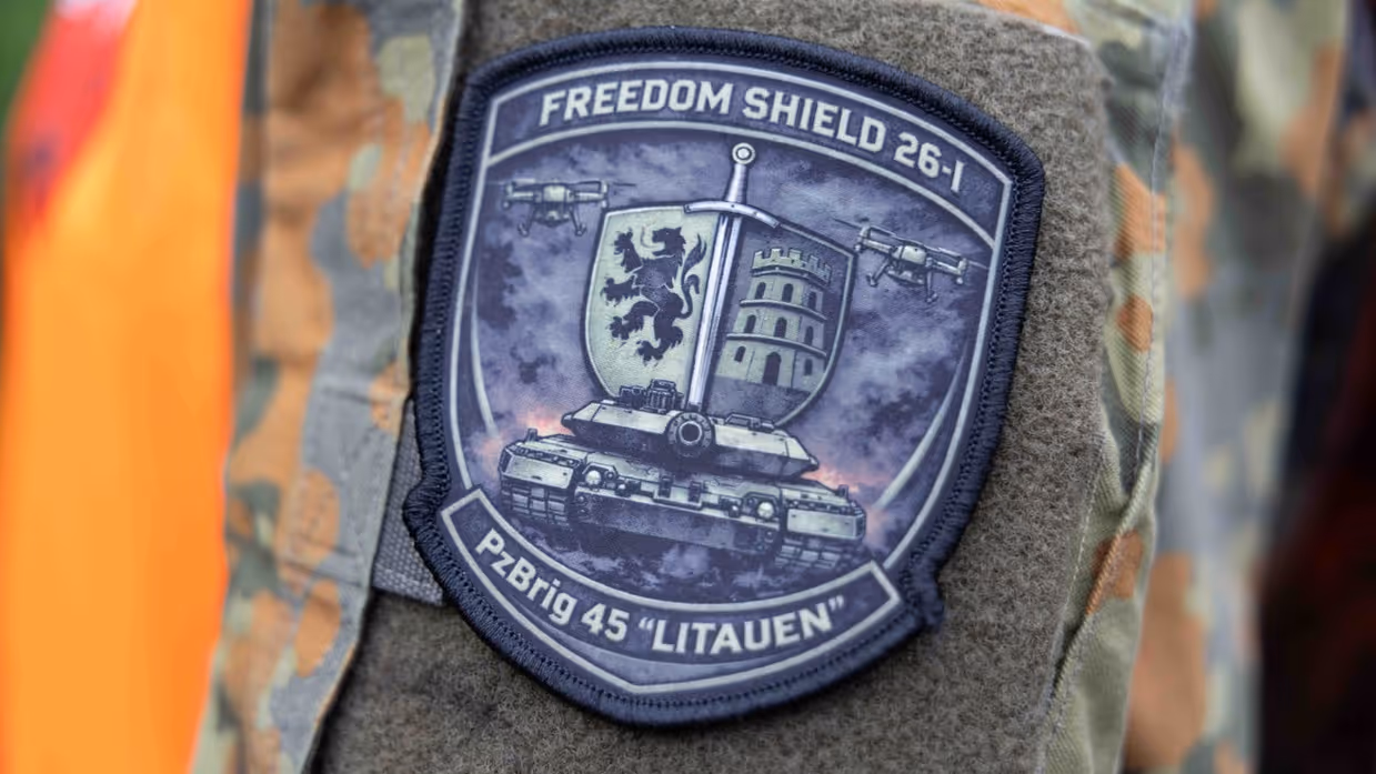 Een foto van de patch van oefening Freedom Shield.