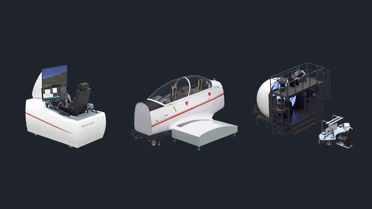 Digitale voorstelling van flightsimulators voor de PC-7 MKX. 