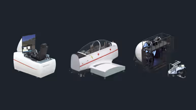 Digitale voorstelling van flightsimulators voor de PC-7 MKX. 