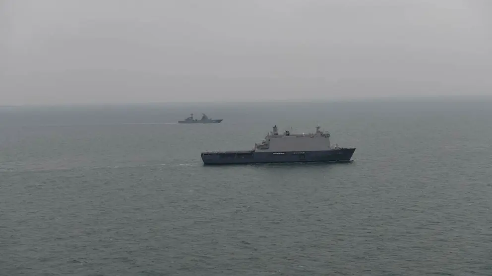 2 schepen op de Noordzee.
