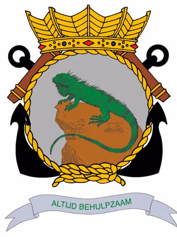 Het embleem van Marinesteunpunt Point Blanche.