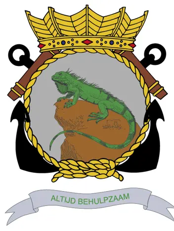 Het embleem van Marinesteunpunt Point Blanche.