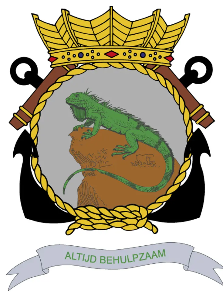 Het embleem van Marinesteunpunt Point Blanche.