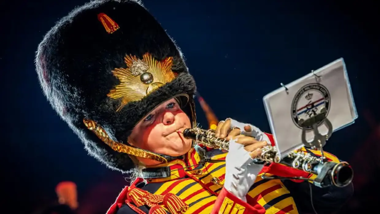 Een klarinettist tijdens de Taptoe