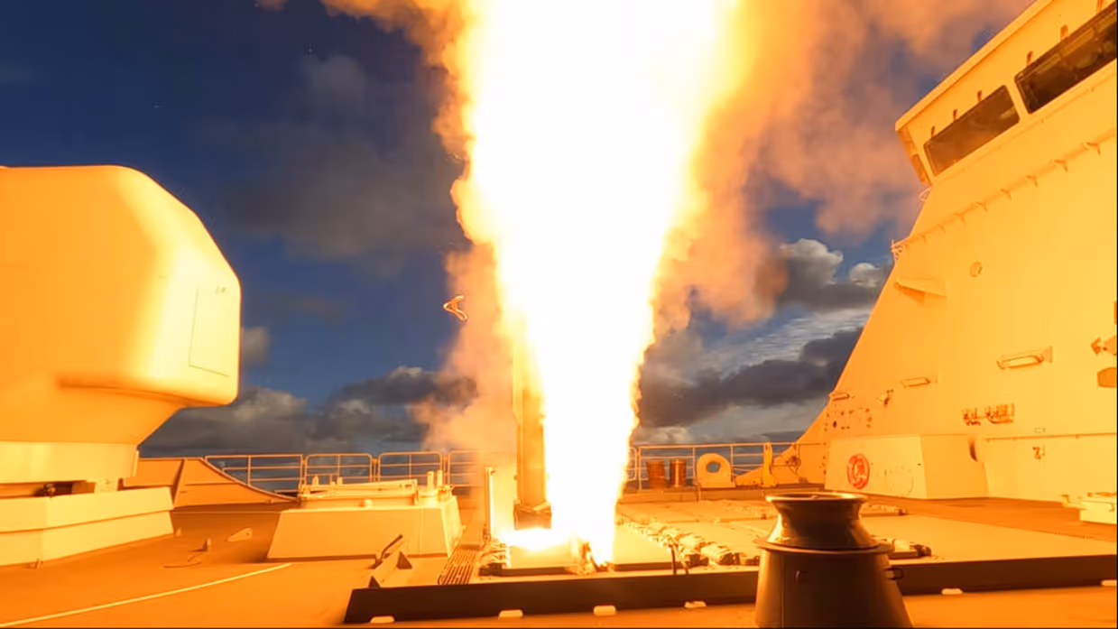 Vuur na afschieten raket.