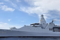 Het Nederlandse marineschip Zr.Ms. Friesland.